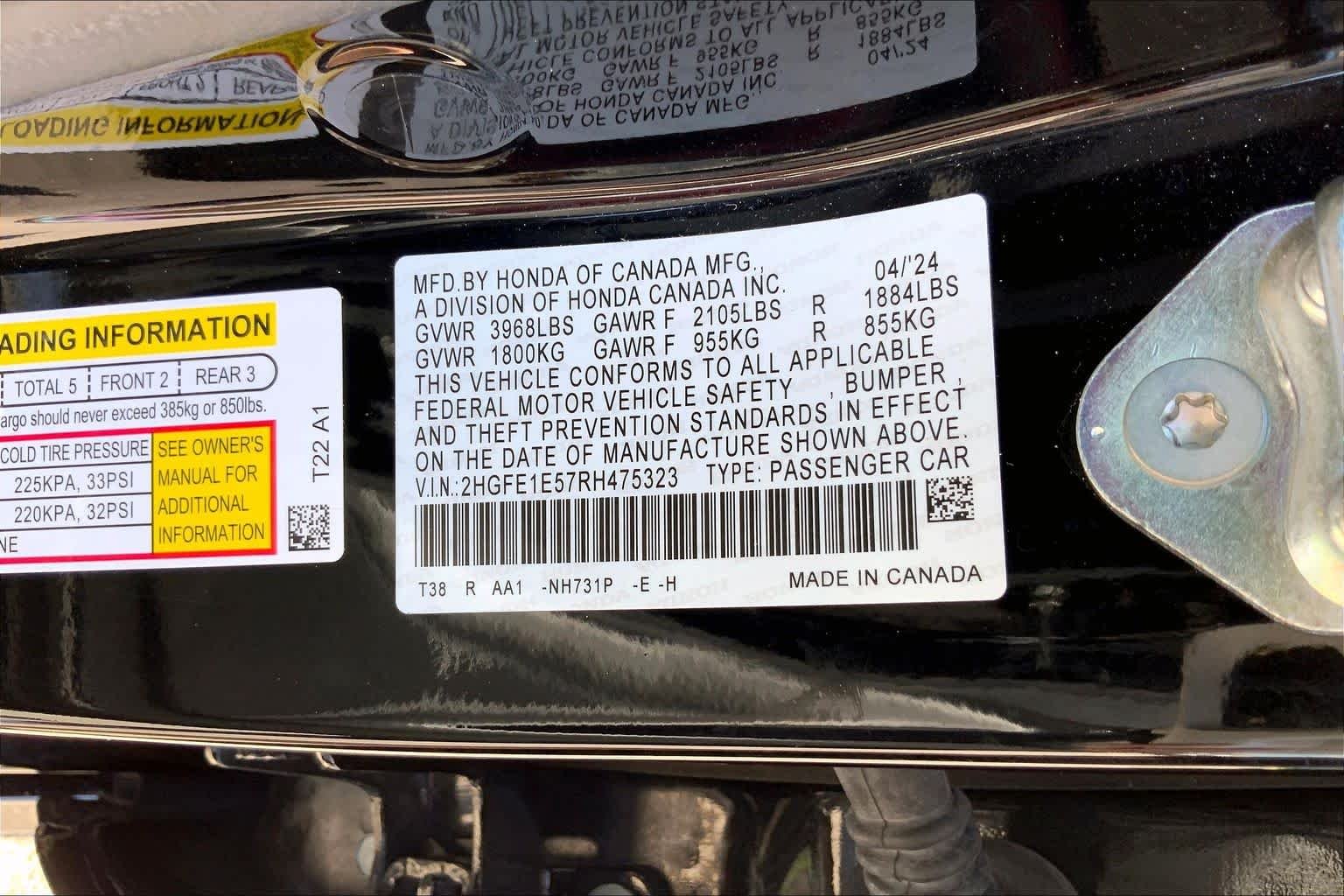 Certified Used 2024 Crystal Black Pearl Honda  image 33