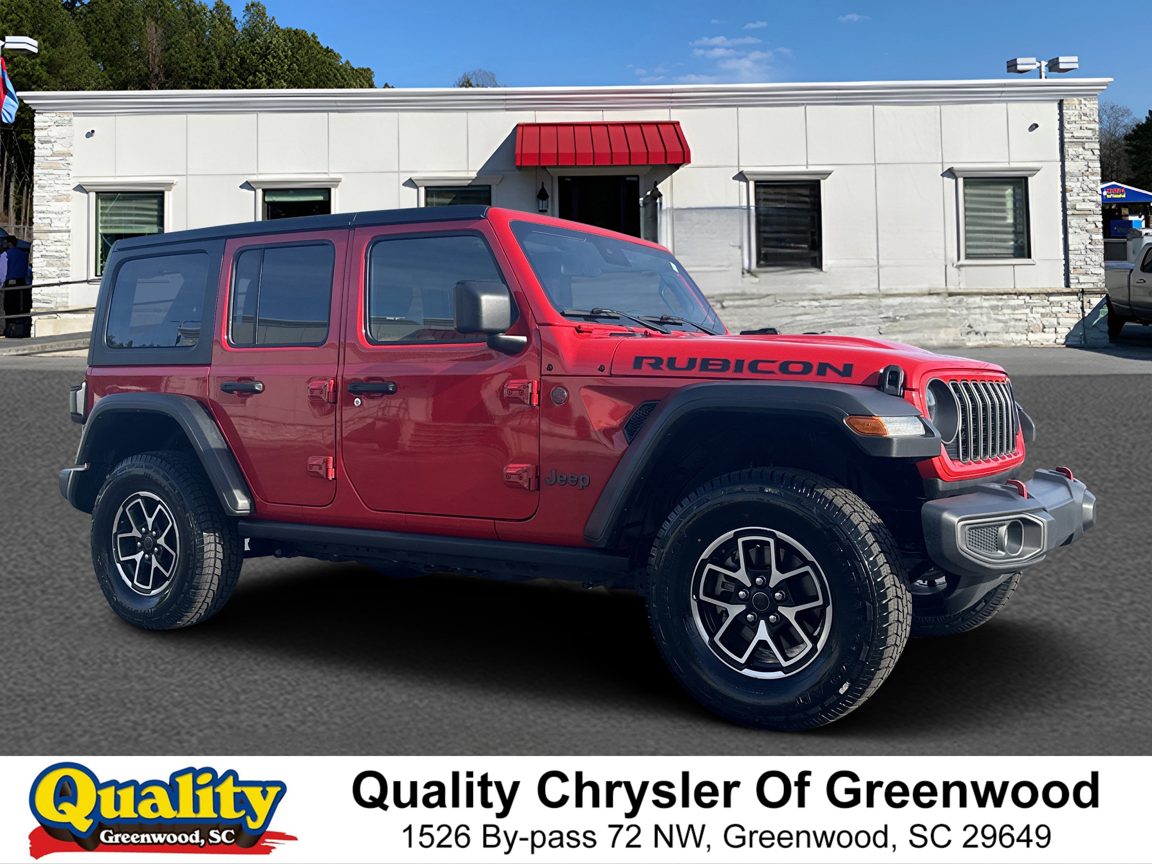 Used 2024 Firecracker Red Clearcoat Jeep Rubicon image 1