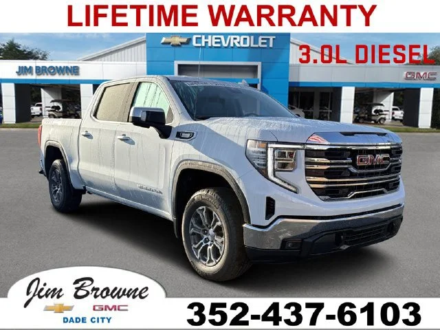 New 2026 Glacier White Tricoat GMC SLT image 1
