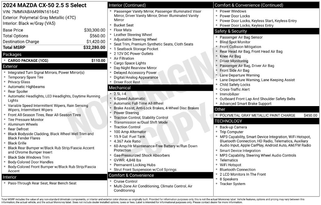 Used 2024 Gray Mazda 2.5 S Select Package image 9