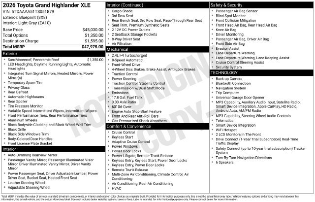 Used 2026 Blue Toyota XLE image 8
