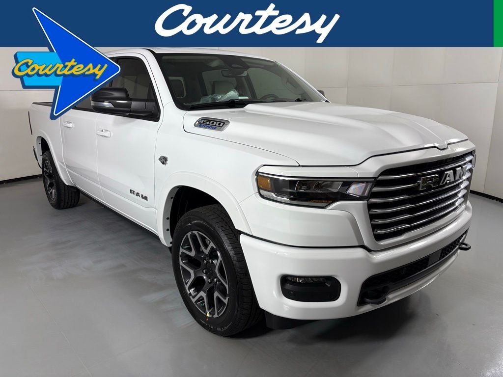 Bright White Clear-Coat Exterior Paint 2026 RAM 1500 Pickup Truck Four-Wheel Drive