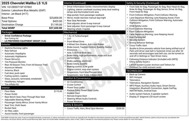 Used 2025 Blue Chevrolet LS image 7