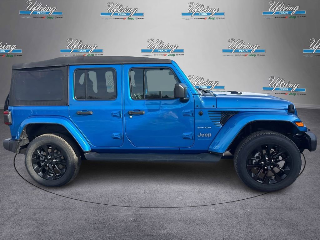 Used 2021 Jeep Wrangler Unlimited Sahara 4XE with VIN 1C4JJXP67MW686626 for sale in North Pekin, IL