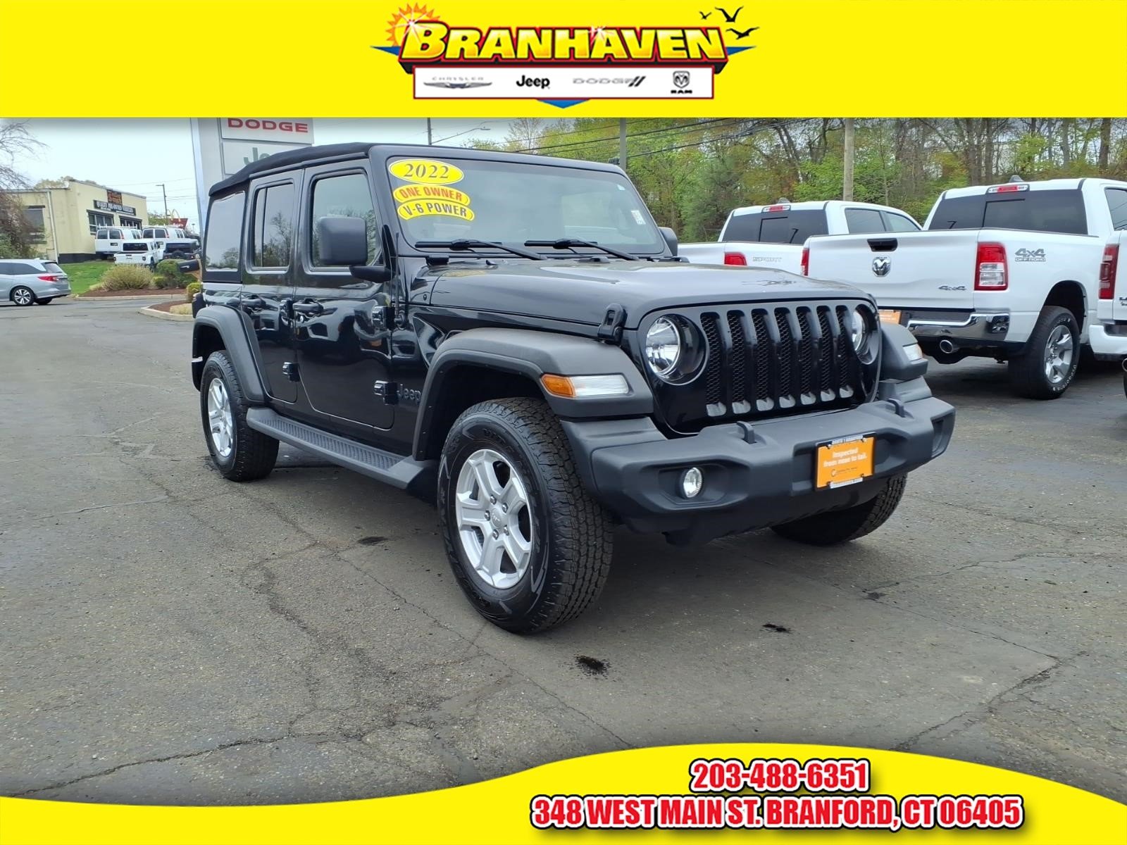Certified Used 2022 Black Jeep Unlimited Sport S image 1