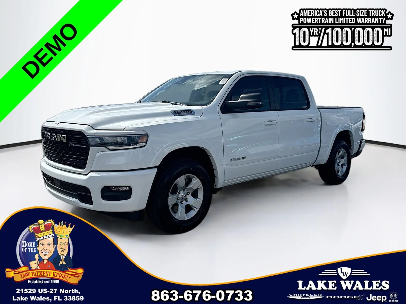 New 2026 Bright White Clear-Coat Exterior Paint RAM Big Horn/Lone Star image 2