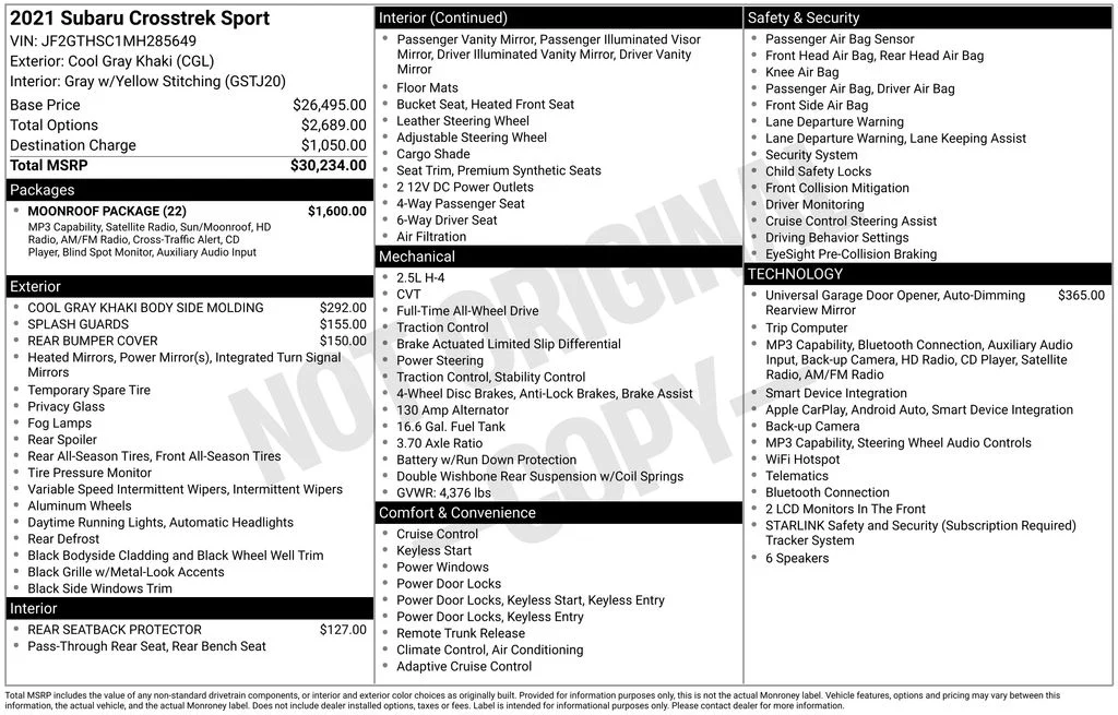 Used 2021 Gray Subaru Sport image 17
