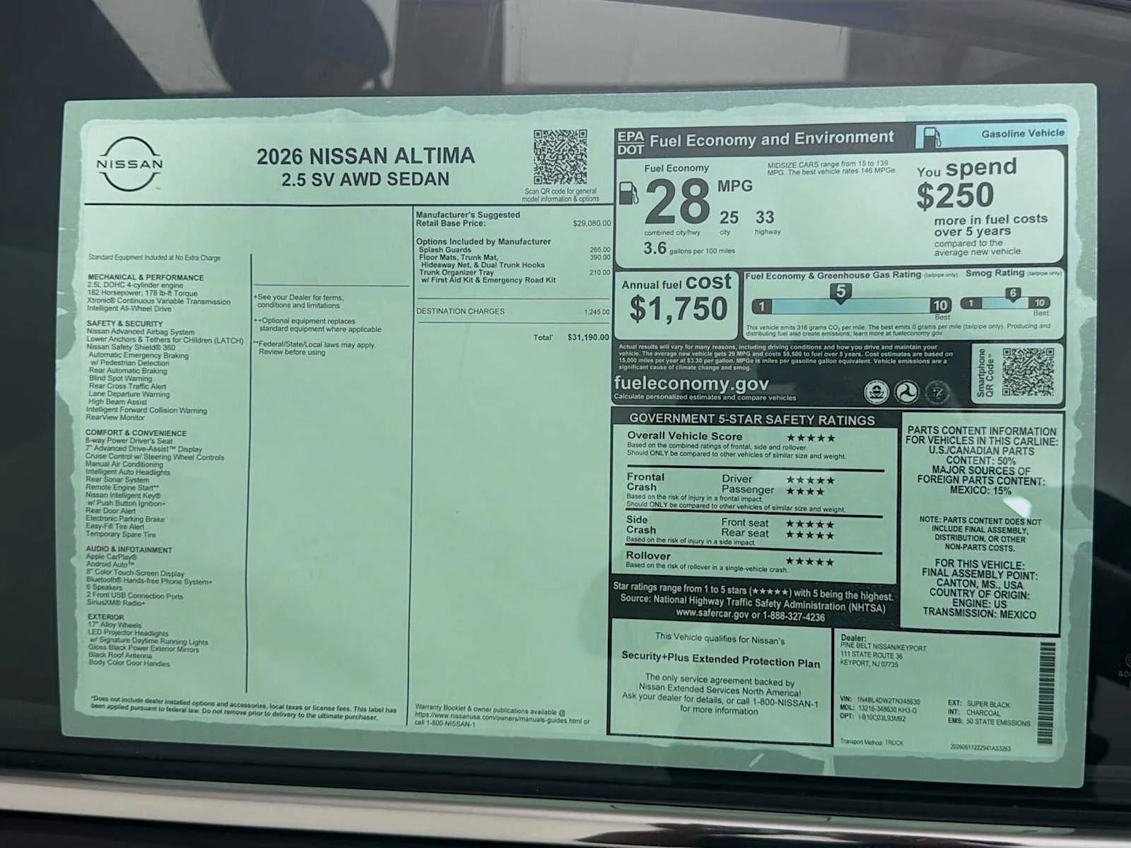 New 2026 Super Black Nissan SV image 6