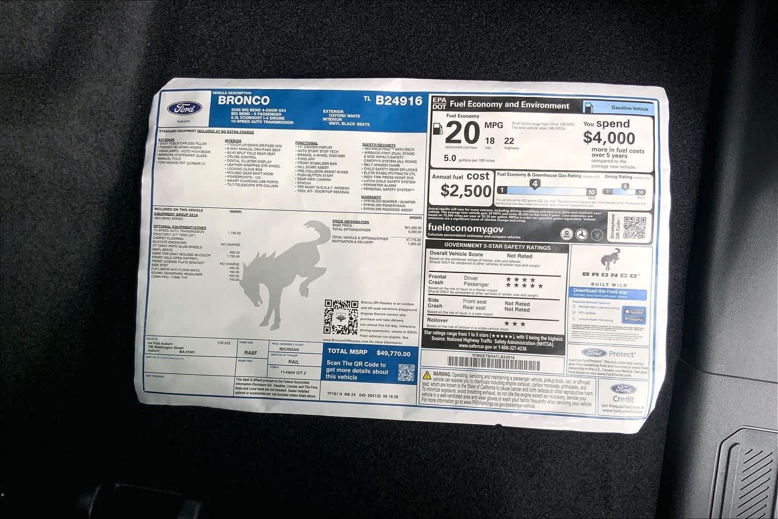 New 2026 Oxford White Ford Big Bend® image 18