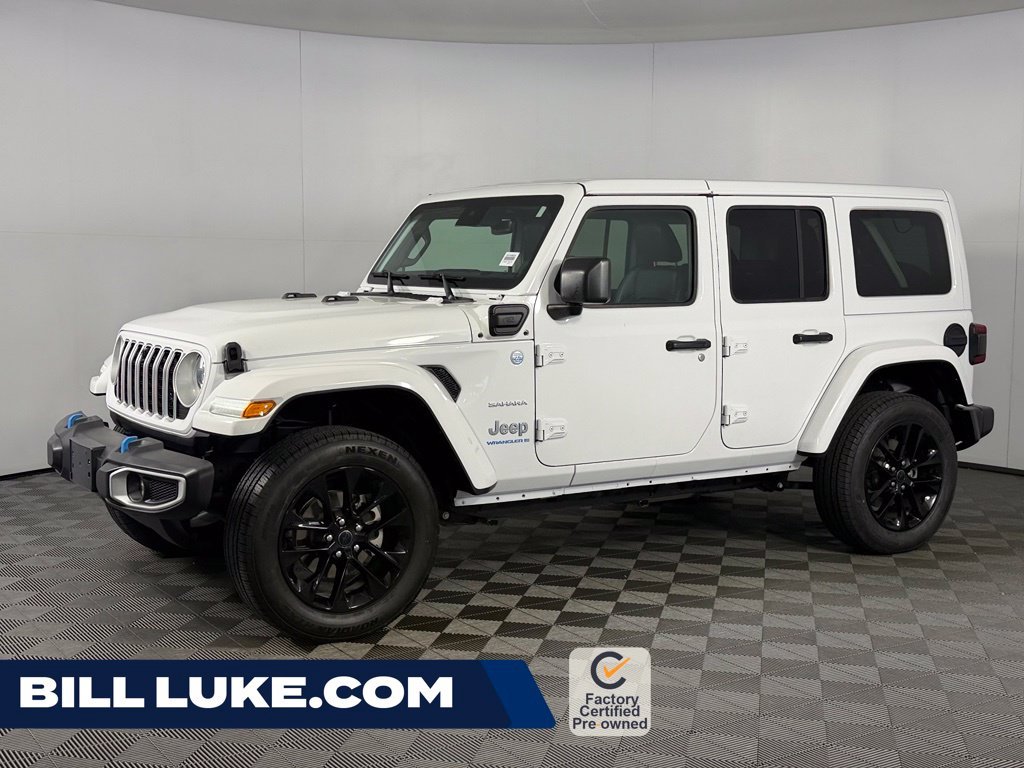 Certified Used 2024 White Jeep Sahara 4xe image 1