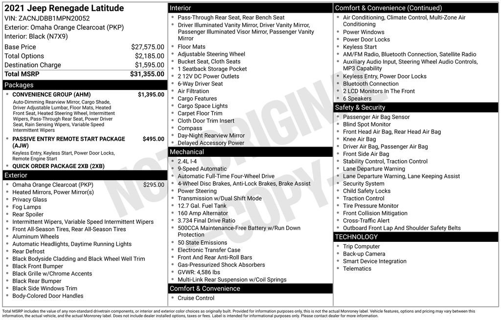 Used 2021 Orange Jeep Latitude image 2