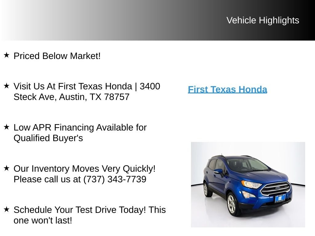 Used 2021 Lightning Blue Metallic Ford SE image 9