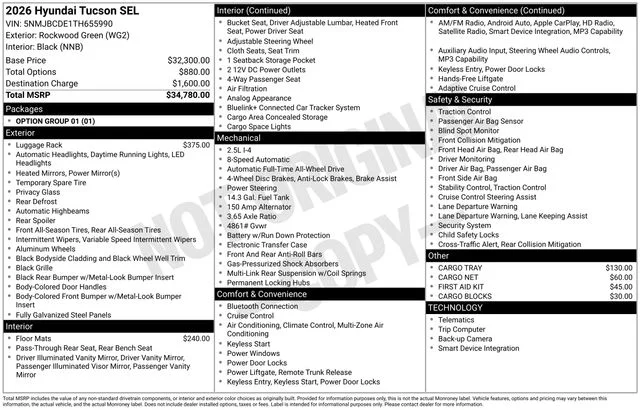 Used 2026 Green Hyundai SEL image 39
