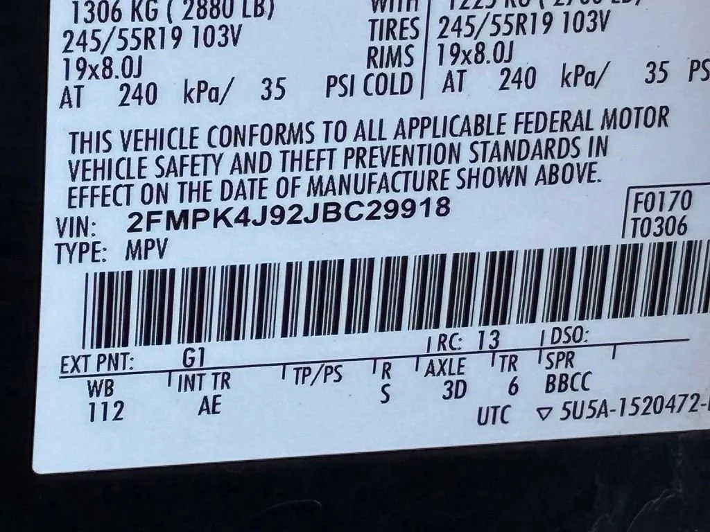 Used 2018 Shadow Black Ford SEL image 54