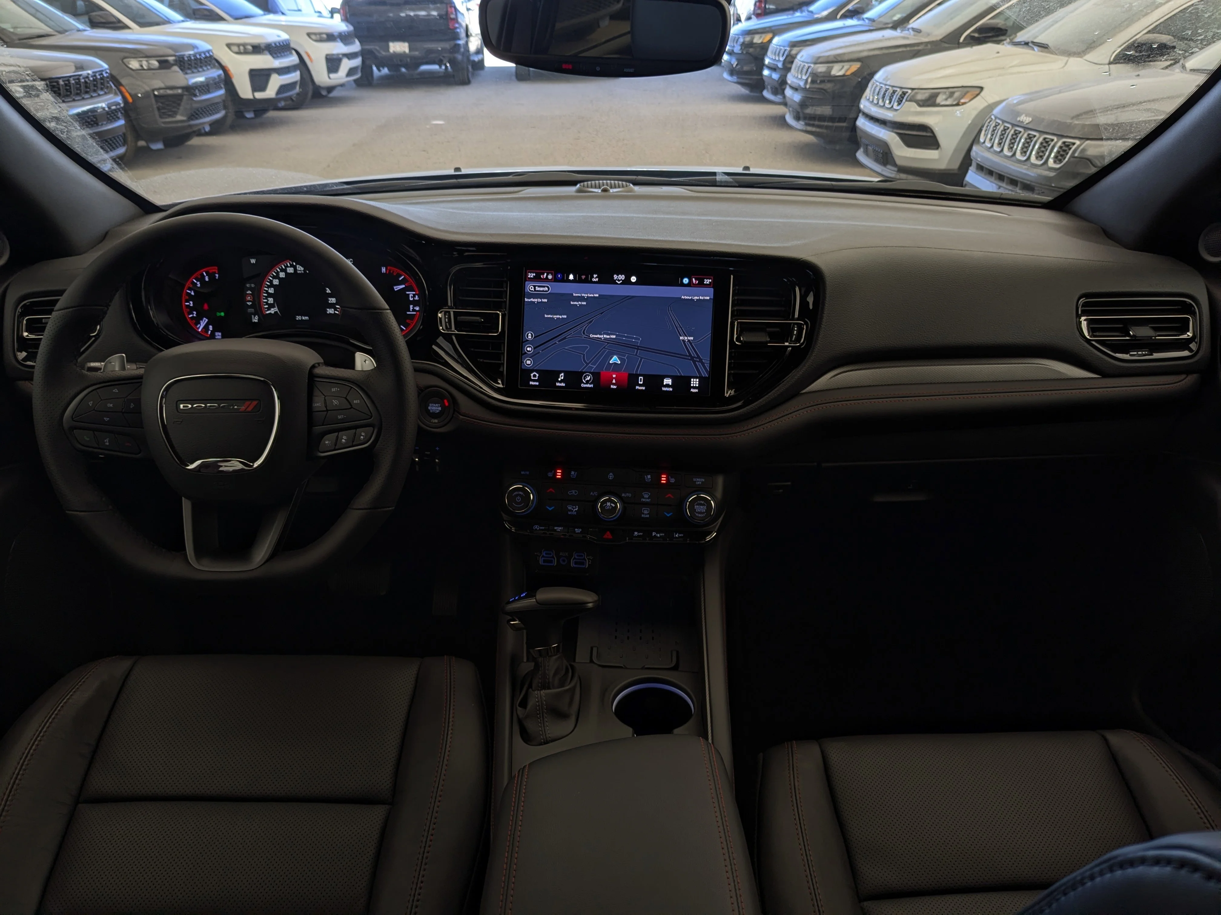 New 2026 Black Dodge GT Plus - - GT Plus Pkg (2BH) - 2nd Row Captain Chairs - Leather?Faced Bucket Seats - 10.1-inch Nav image 25