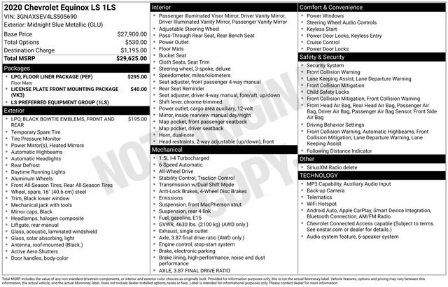 Used 2020 Blue Chevrolet LS image 9