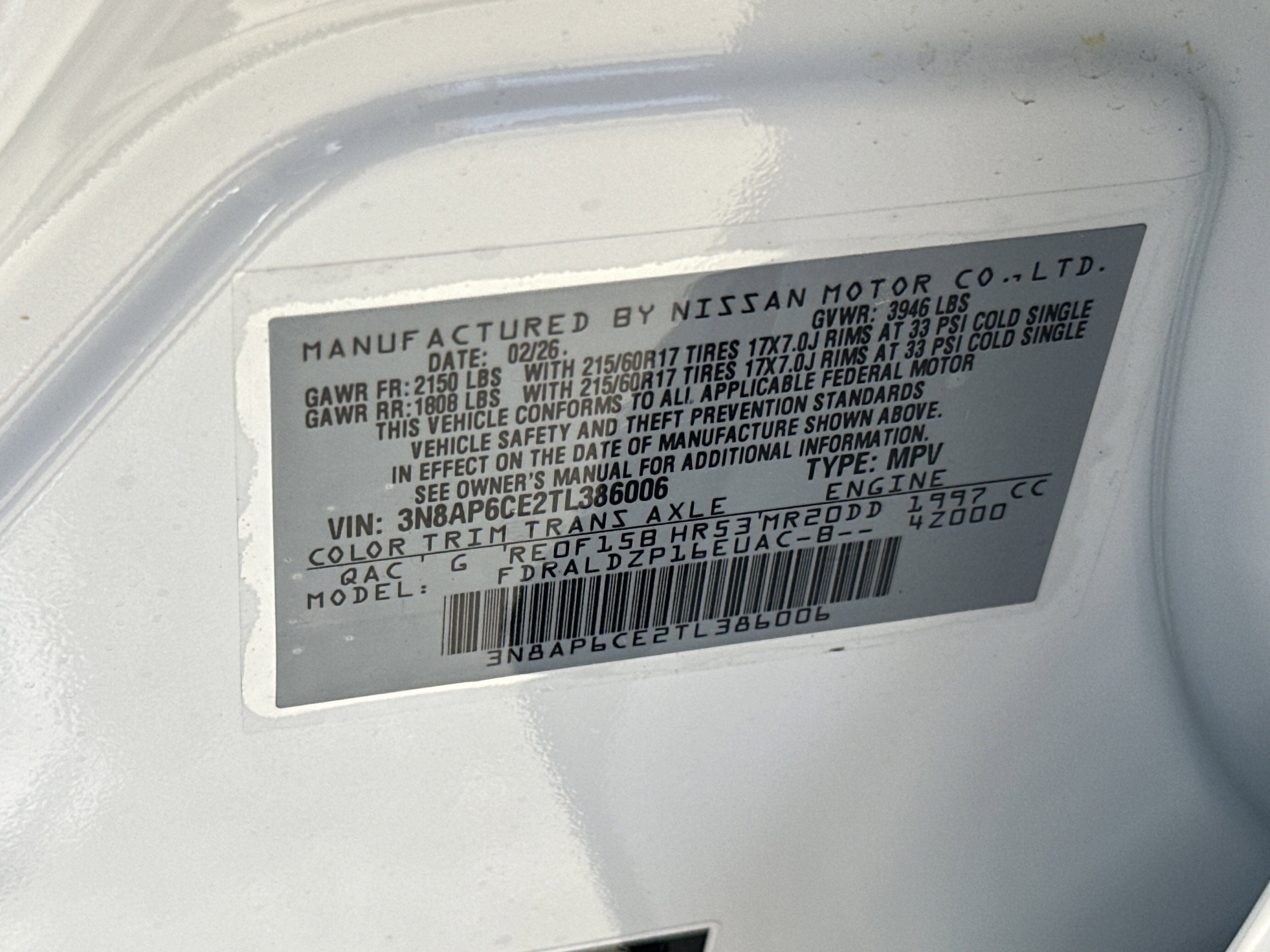 New 2026 Aspen White Tricoat Nissan SV image 34