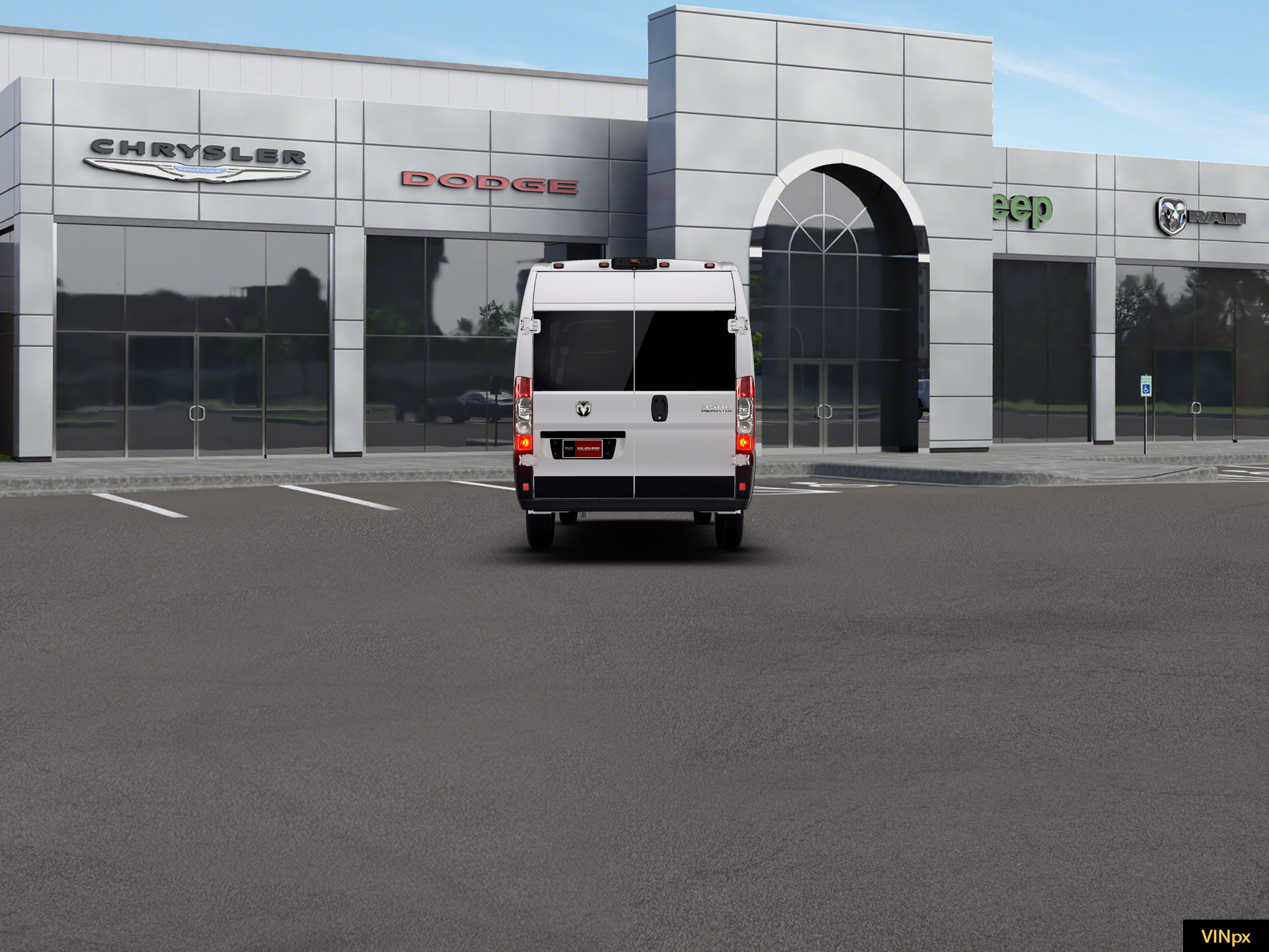 New 2026 Bright White Clear-Coat Exterior Paint RAM Cargo Van Tradesman High Roof 159