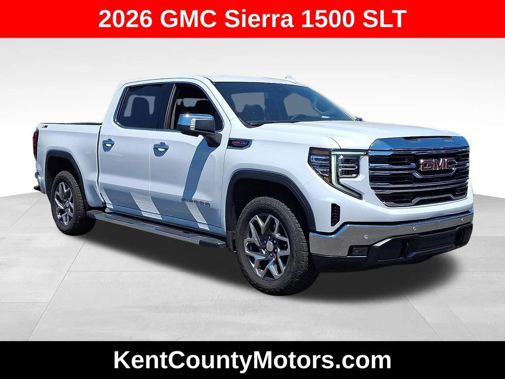 Used 2026 Glacier White Tricoat GMC SLT image 1