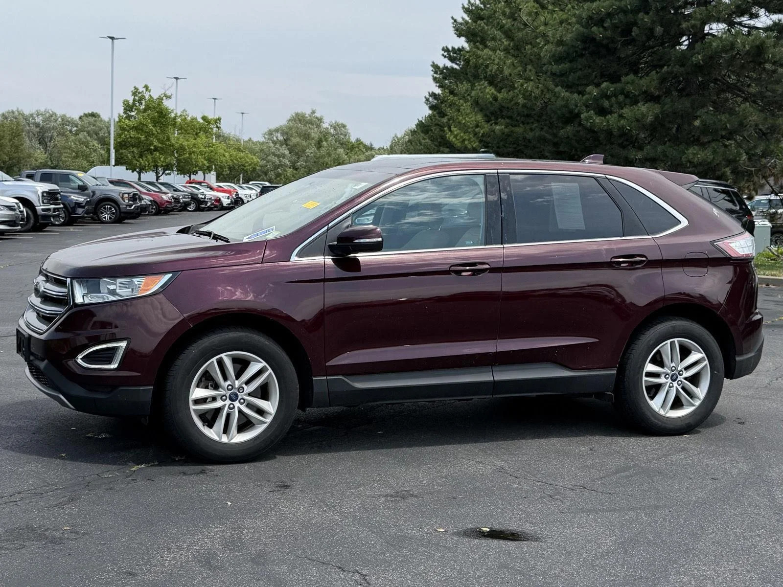 Used 2017 Burgundy Velvet Metallic Tinted Clearcoat Ford SEL image 4