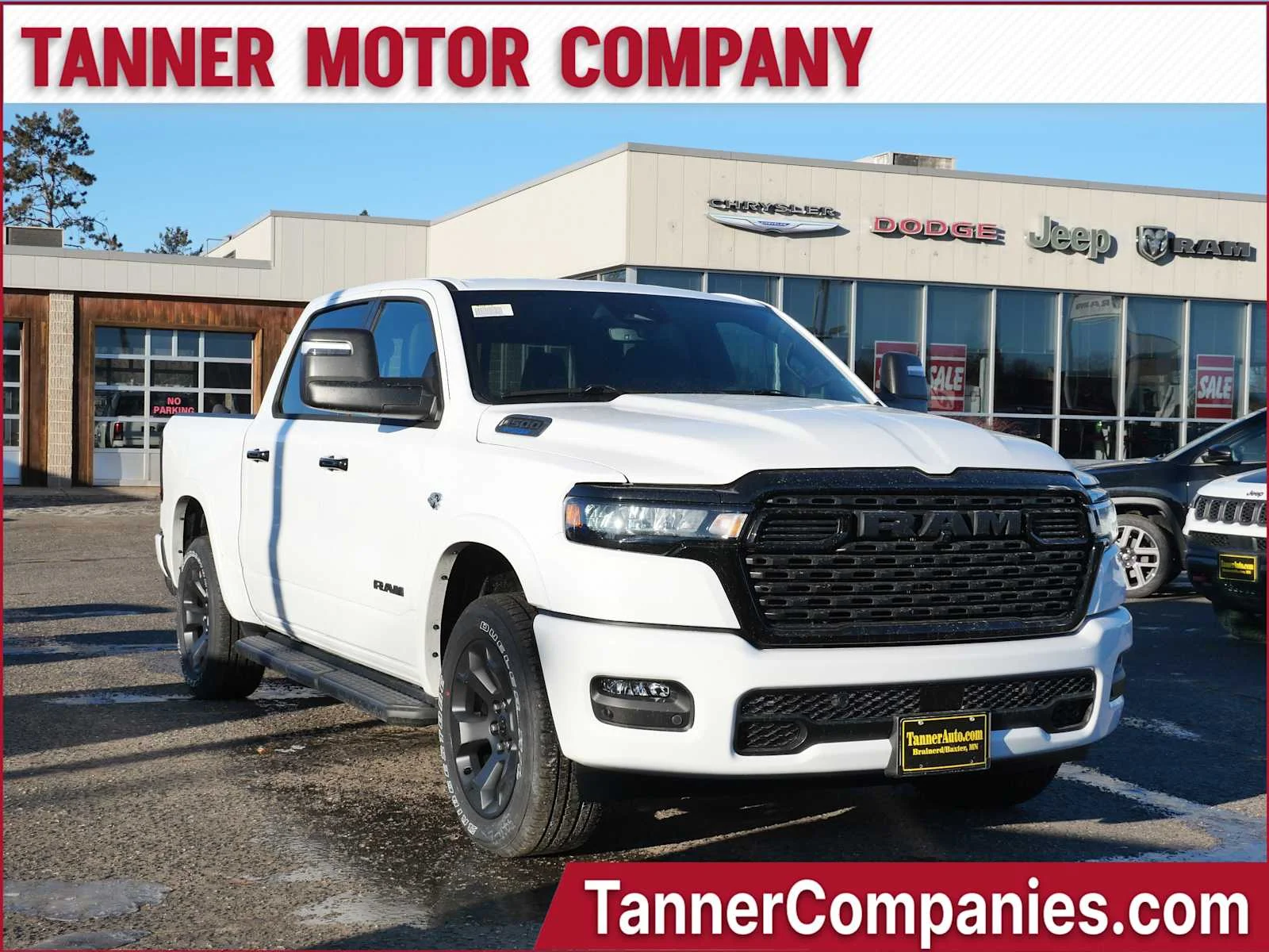 Bright White Clear-Coat Exterior Paint 2026 RAM 1500 Big Horn Crew Cab 4WD Pickup Truck Four-Wheel Drive