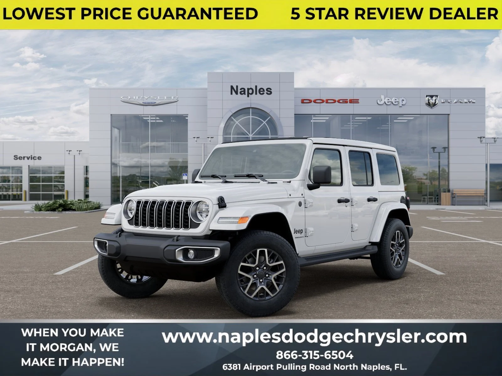 New 2026 Bright White Clear-Coat Exterior Paint Jeep Sahara image 1