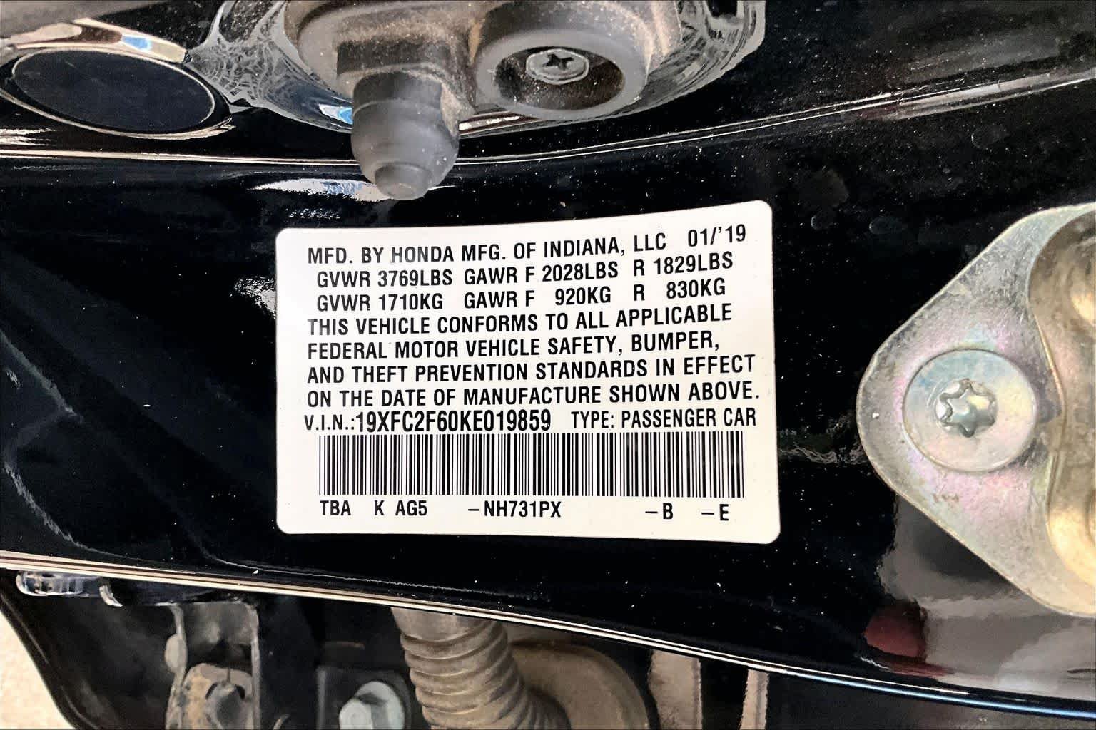 Used 2019 Crystal Black Pearl Honda LX image 32