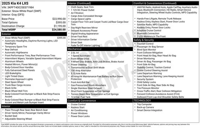 Certified Used 2025 Snow White Pearl Kia LXS image 53