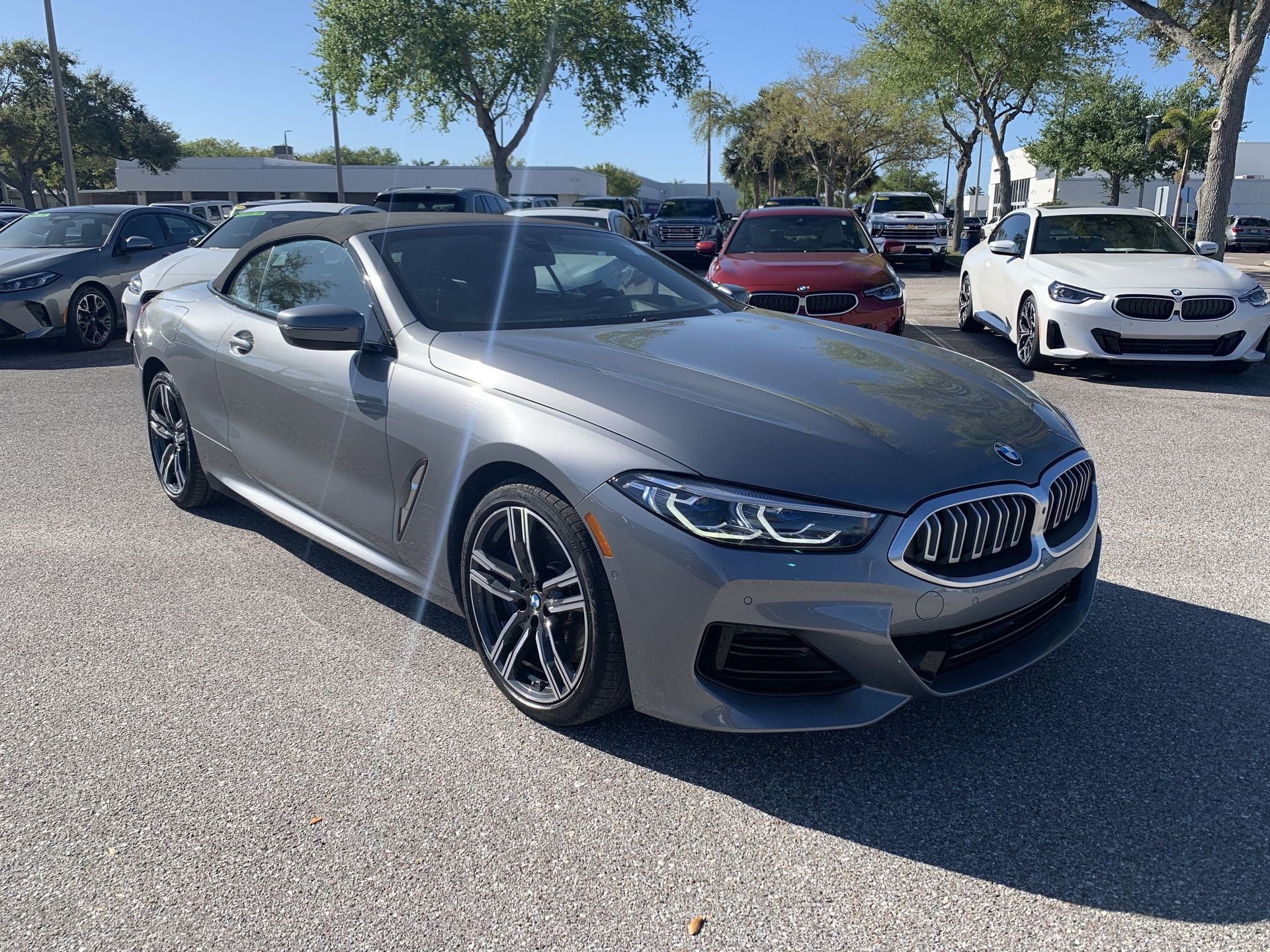 Gray (Skyscraper Grey Metallic) 2025 BMW 8 Series 840i xDrive Convertible AWD Convertible All-Wheel Drive