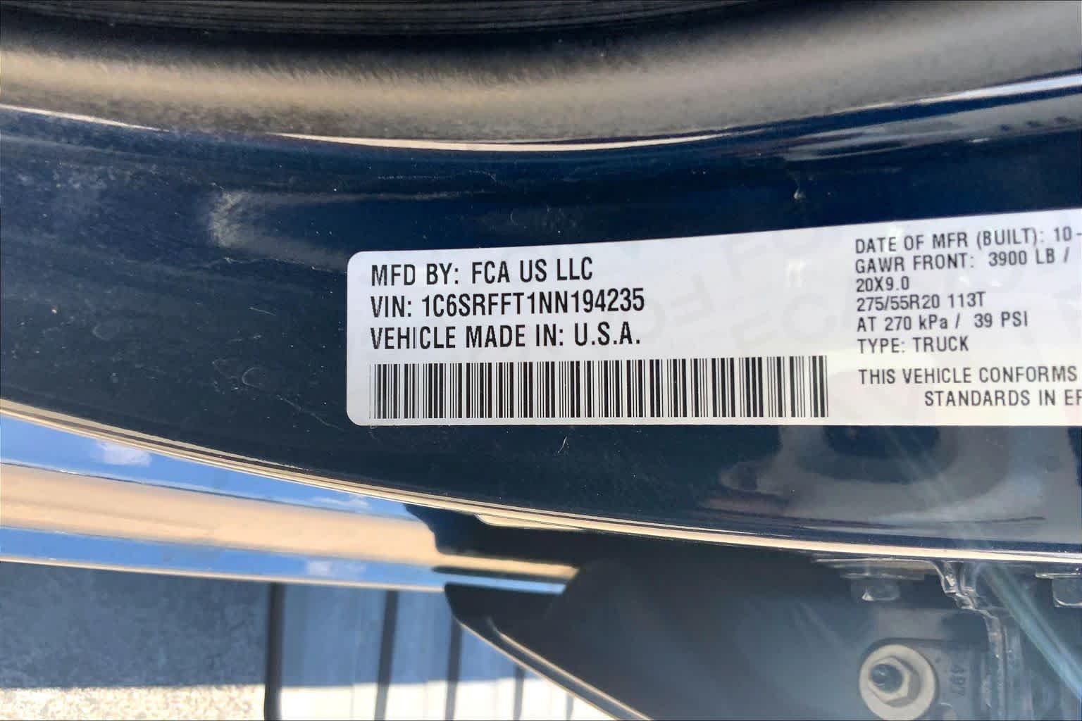 Used 2022 Patriot Blue Pearlcoat Ram Lone Star image 31