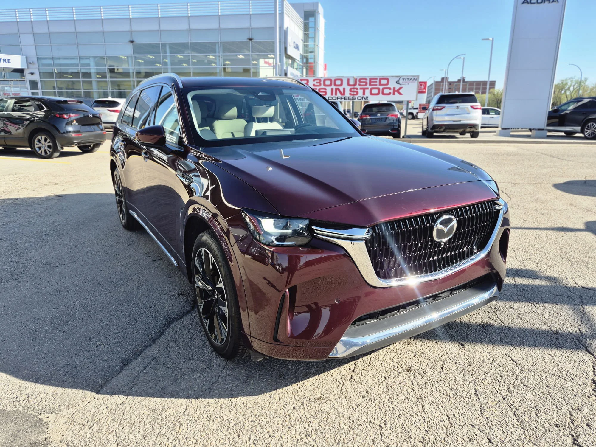 Certified Used 2024 Artisan Red Metallic Mazda Signature AWD*7 Pass | Adaptive Cruise | Nav | 360 Cam | Cooled Leather | Pano Roof | Htd Wheel image 5