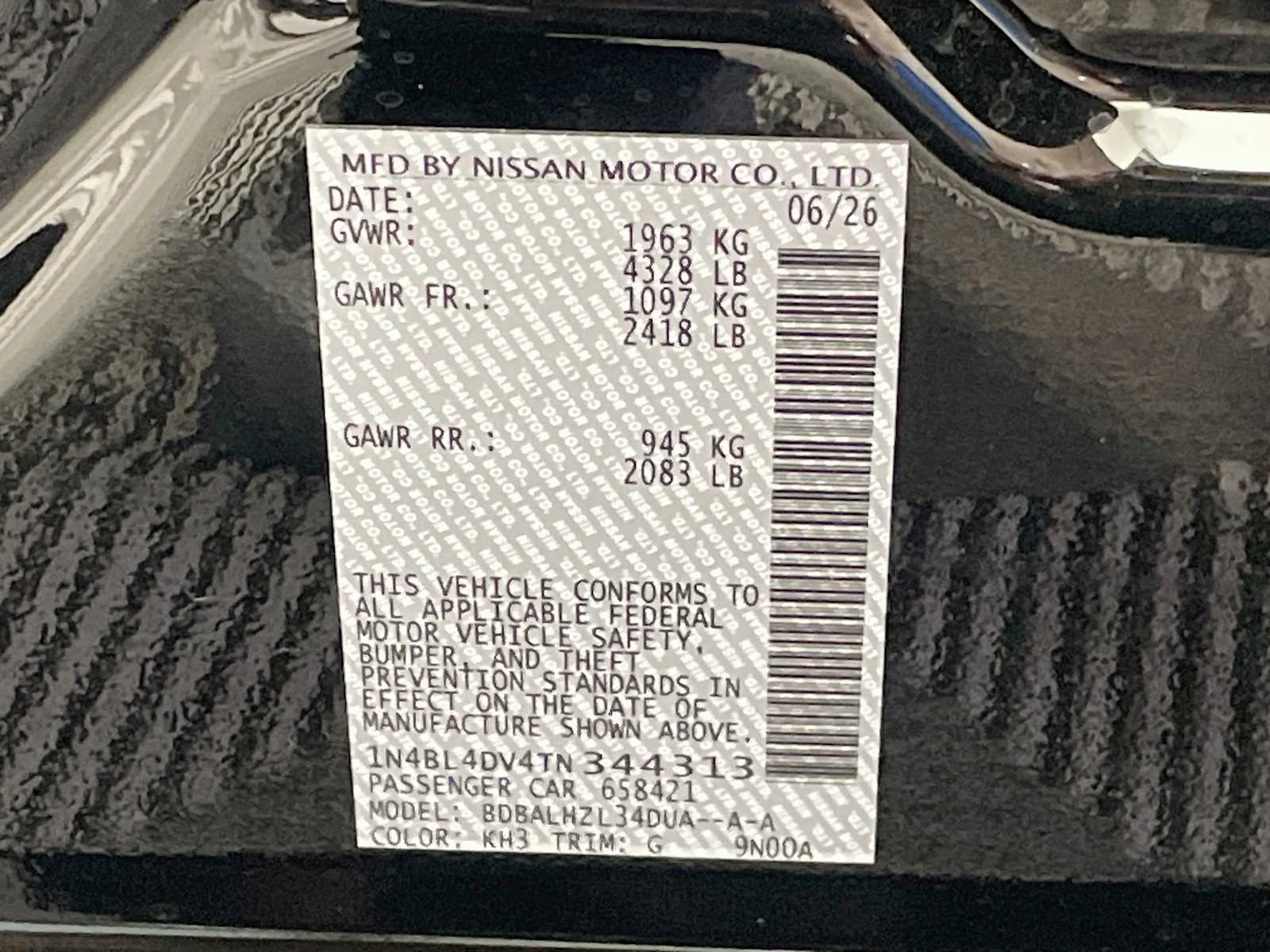 New 2026 Super Black Nissan SV image 6