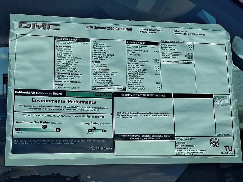 New 2026 Summit White GMC Work Van image 3
