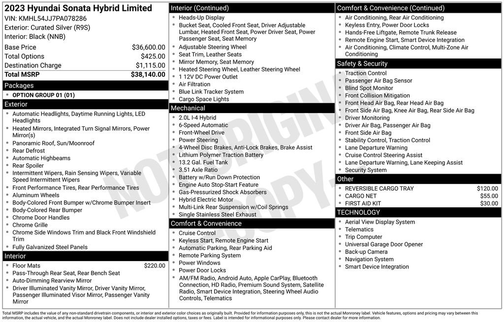 Used 2023 Silver Hyundai Limited image 37