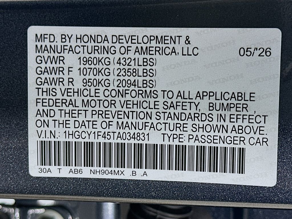 New 2026 Meteorite Gray Metallic Honda SE image 23