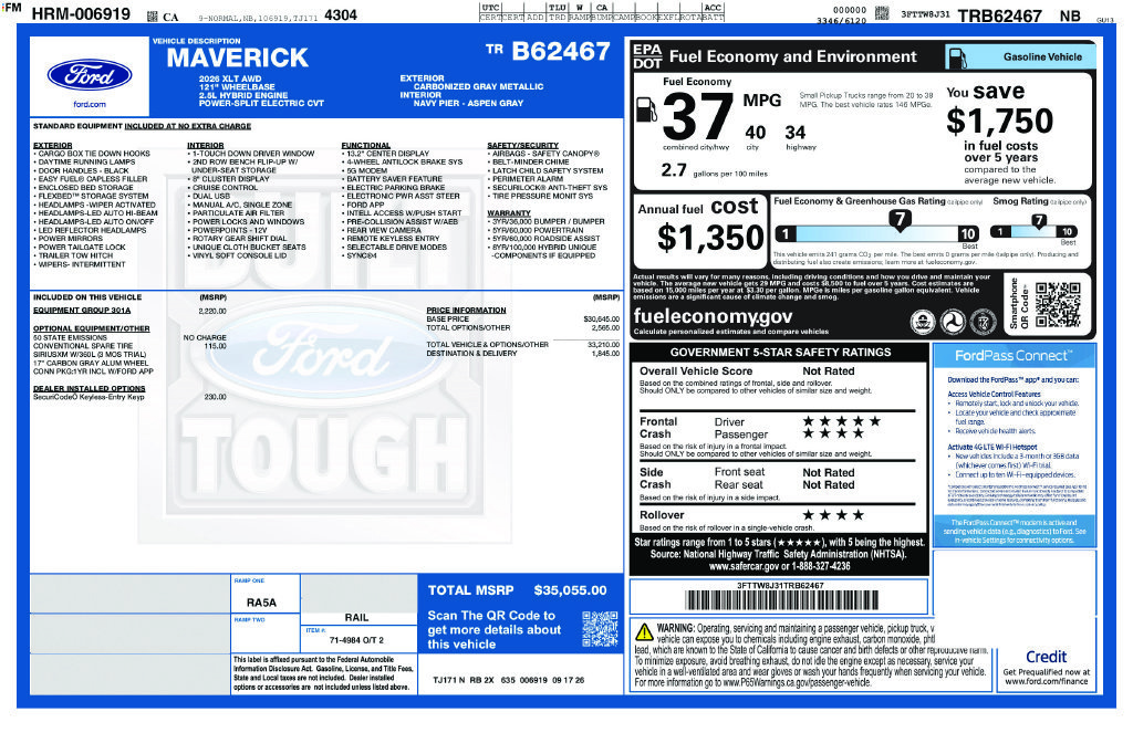 New 2026 Carbonized Gray Metallic Ford XLT image 2