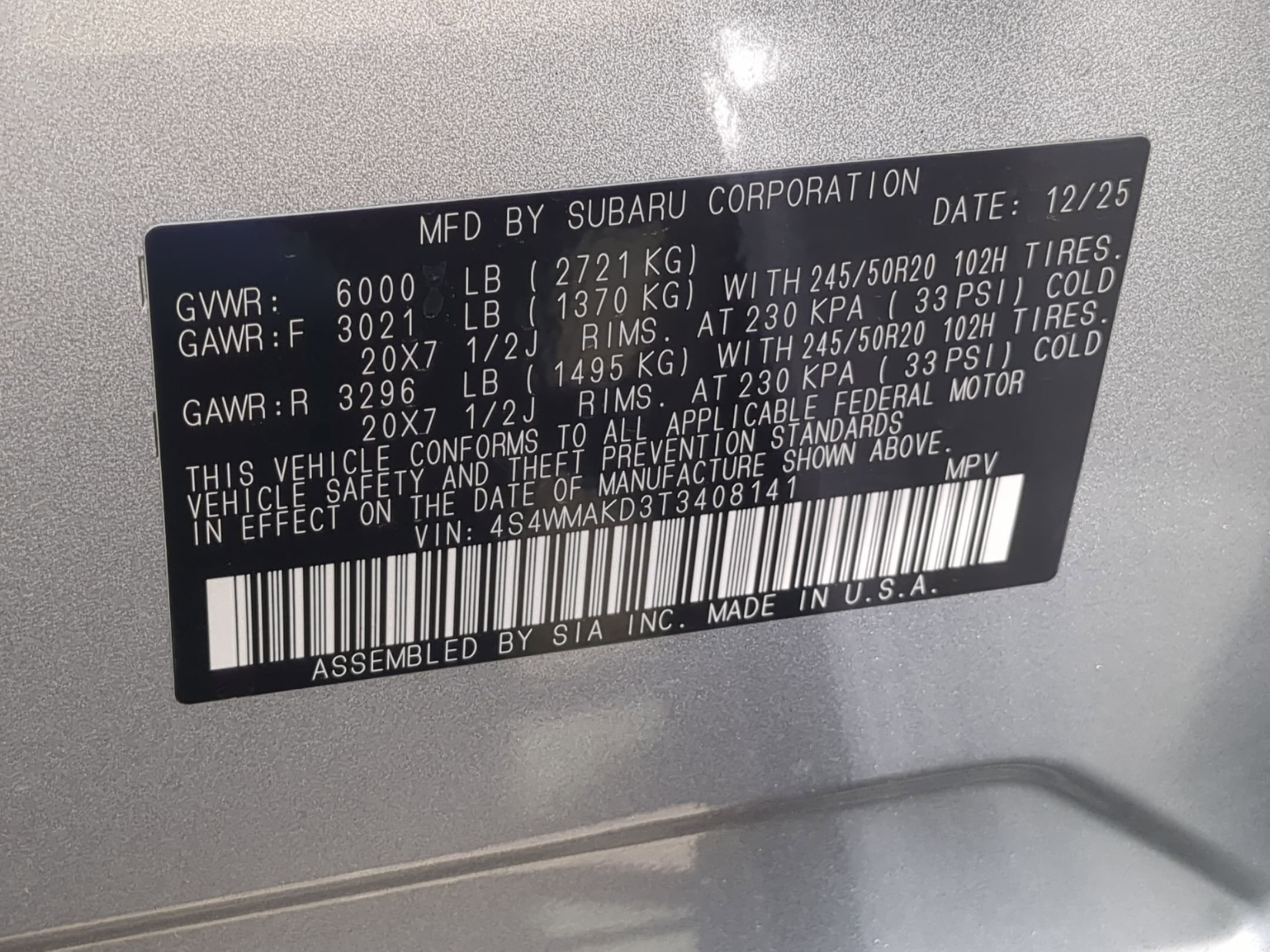 New 2026 ICE SILVER METALLIC Subaru Touring 7-Passenger image 16