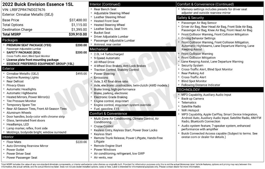 Used 2022 Red Buick Essence image 34