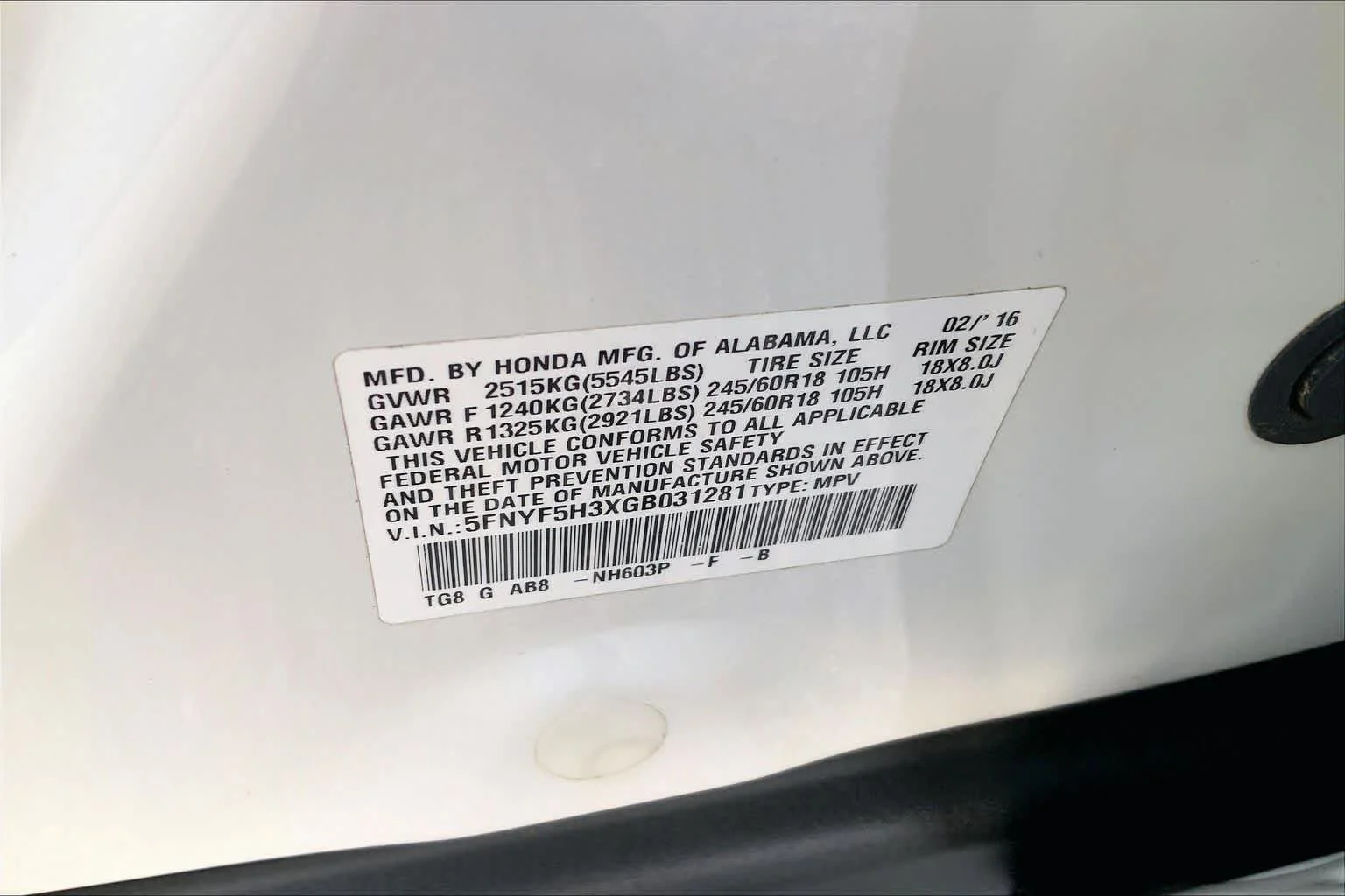 Used 2016 Crystal Black Pearl Honda EX image 30