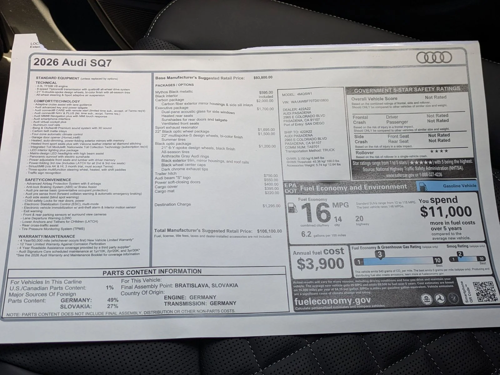 New 2026 Black Audi Premium Plus image 18