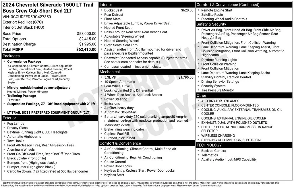 Used 2024 Red Chevrolet LT Trail Boss image 10
