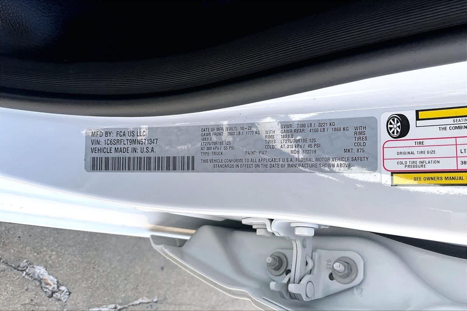 Used 2021 Bright White Clearcoat Ram Rebel image 37