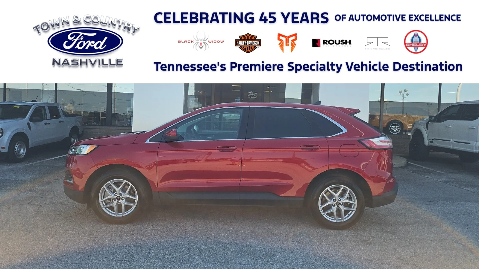 Used 2024 Red Ford 2024 FORD EDGE SEL 4DR SUV 112.2 WB AWD image 1