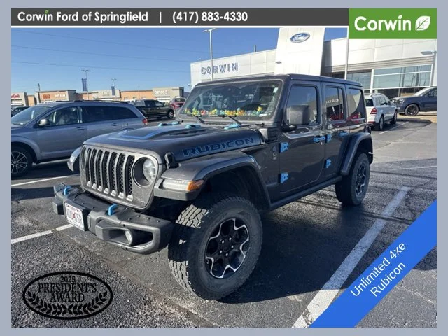 Used 2021 Gray Jeep Unlimited Rubicon 4xe image 1