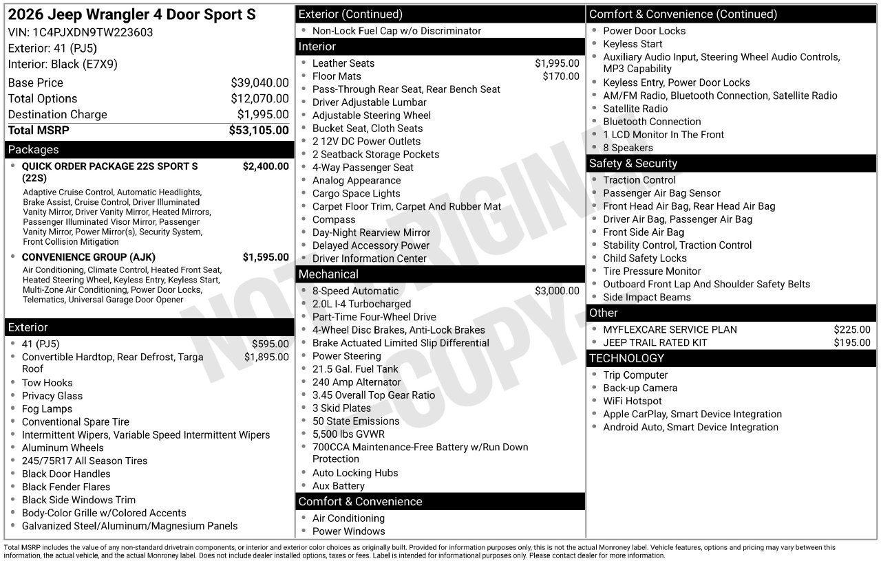 New 2026 41 Exterior Paint Jeep Sport S image 27