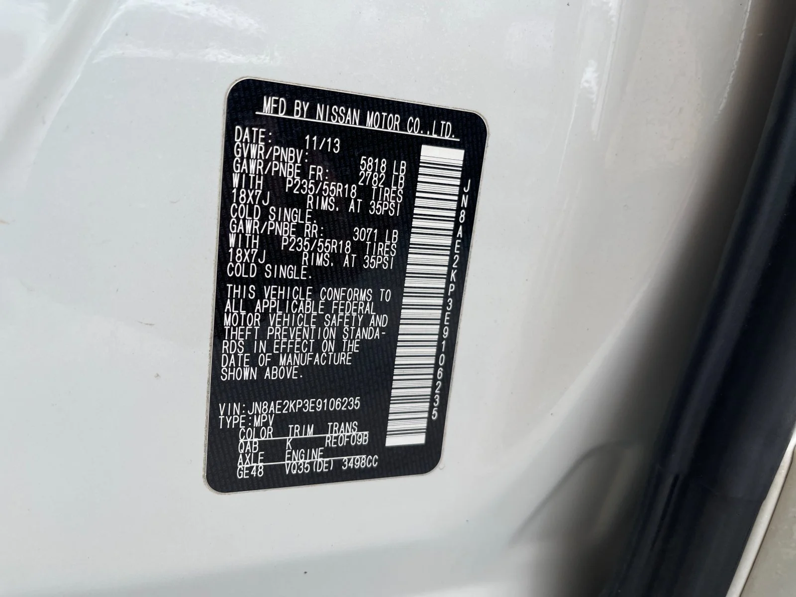 Used 2014 White Nissan 3.5 SL image 35