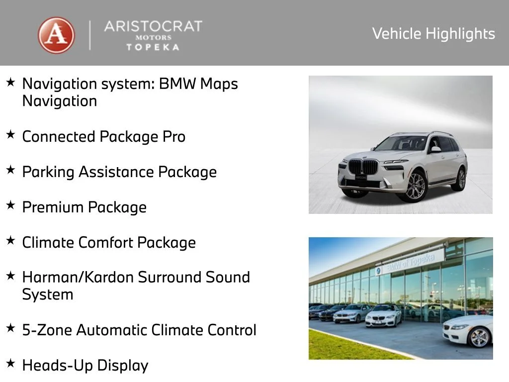 Used 2025 BMW X7 40i with VIN 5UX23EM0XS9Z49091 for sale in Kansas City