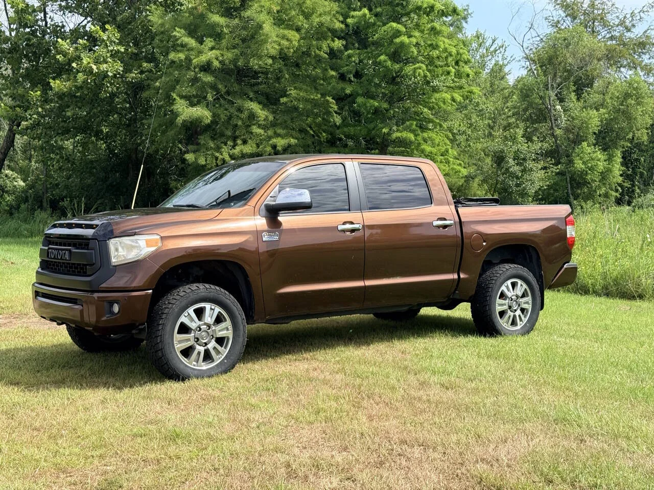 Used 2017 Brown Toyota 1794 Edition 4x4 4dr CrewMax Cab Pickup SB (5.7L V8 FFV) image 1