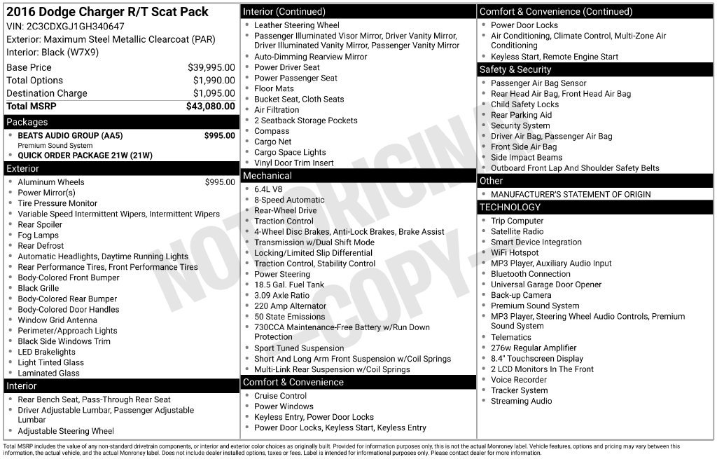 Used 2016 Steel Metallic Dodge R/T Scat Pack image 3