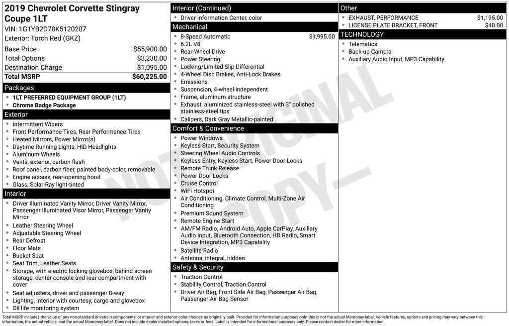 Used 2019 Red Chevrolet Stingray image 6